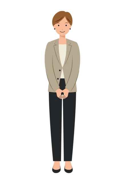 ビジネス イラスト（女性・全身）| 無料・商用利用可 | BUFSHC001-01-C | 無料素材ペペロ