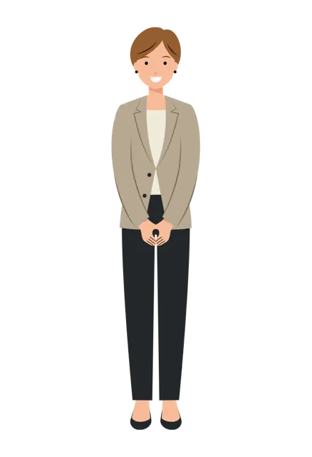 ビジネス イラスト（女性・全身）| 無料・商用利用可 | BUFSHC002-01-C | 無料素材ペペロ