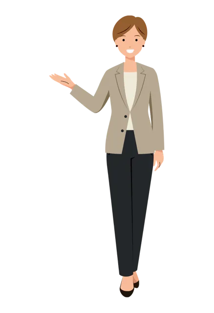 ビジネス イラスト（女性・全身）| 無料・商用利用可 | BUFSHC005-01-C | 無料素材ペペロ