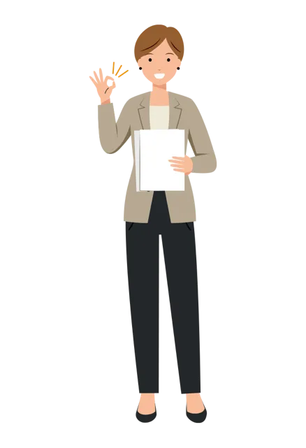 ビジネス イラスト(女性・全身)| 無料・商用利用可 | BUFSHC015-01-C | 無料素材ペペロ