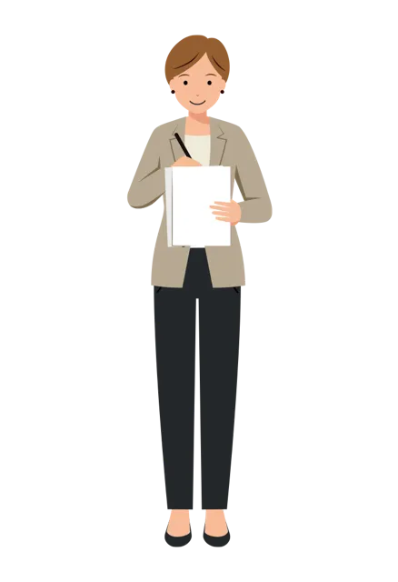 ビジネス イラスト（女性・全身）| 無料・商用利用可 | BUFSHC016-01-C | 無料素材ペペロ