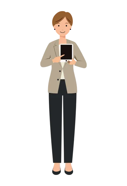 ビジネス イラスト（女性・全身）| 無料・商用利用可 | BUFSHC017-01-C | 無料素材ペペロ