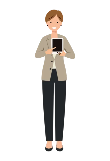 ビジネス イラスト（女性・全身）| 無料・商用利用可 | BUFSHC018-01-C | 無料素材ペペロ