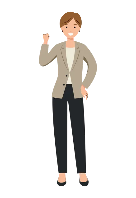 ビジネス イラスト（女性・全身）| 無料・商用利用可 | BUFSHC020-01-C | 無料素材ペペロ