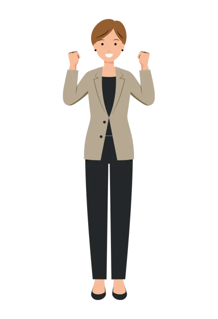 ビジネス イラスト(女性・全身)| 無料・商用利用可 | BUFSHC022-01-C | 無料素材ペペロ
