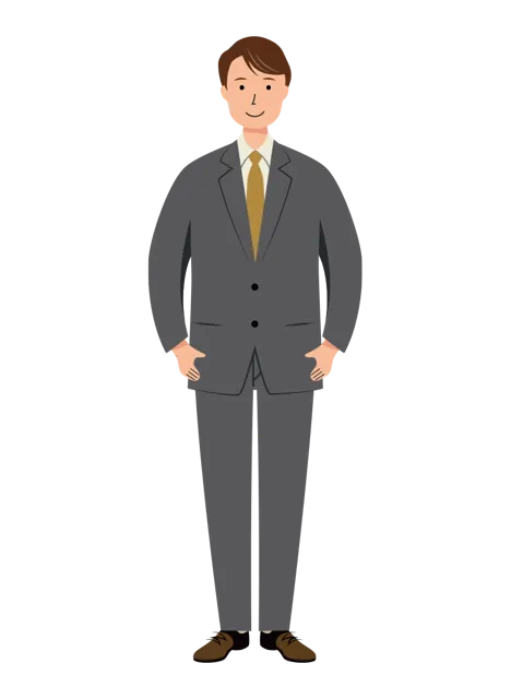 ビジネス イラスト（男性・全身）| 無料・商用利用可 | BUMC001-01-C | 無料素材ペペロ