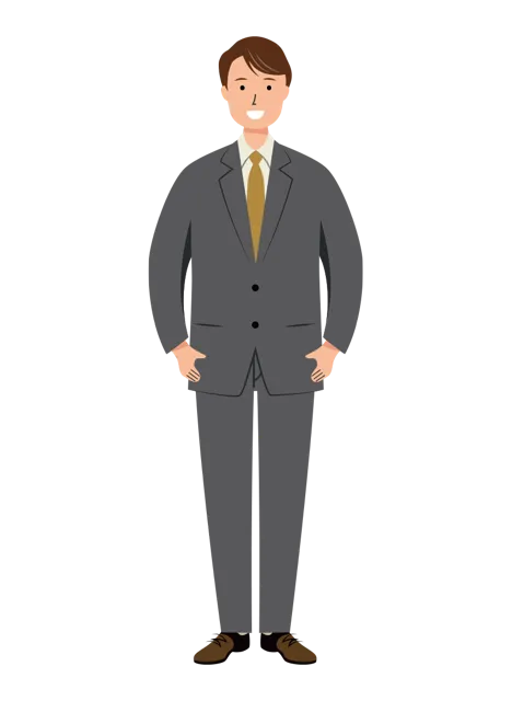 ビジネス イラスト（男性・全身）| 無料・商用利用可 | BUMC002-01-C | 無料素材ペペロ