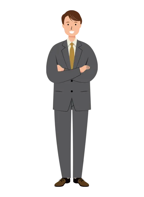 ビジネス イラスト（男性・全身）| 無料・商用利用可 | BUMC004-01-C | 無料素材ペペロ