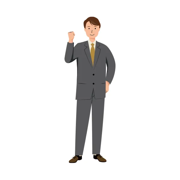 ビジネス イラスト（男性・全身）| 無料・商用利用可 | BUMC012-C | 無料素材ペペロ