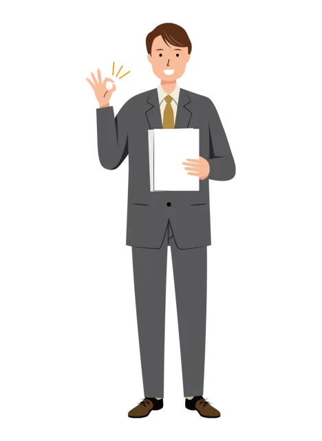 ビジネス イラスト（男性・全身）| 無料・商用利用可 | BUMC017-01-C | 無料素材ペペロ