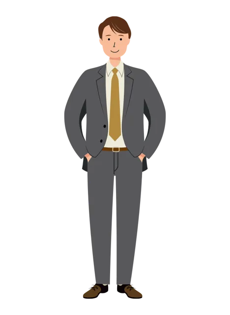 ビジネス イラスト（男性・全身）| 無料・商用利用可 | BUMC022-01-C | 無料素材ペペロ