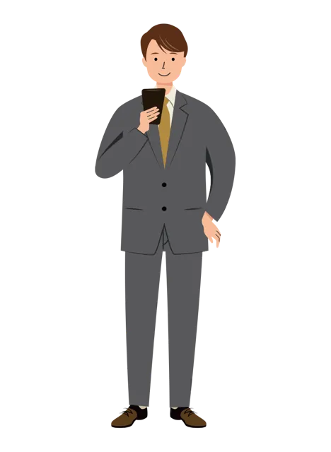 ビジネス イラスト（男性・全身）| 無料・商用利用可 | BUMC024-01-C | 無料素材ペペロ