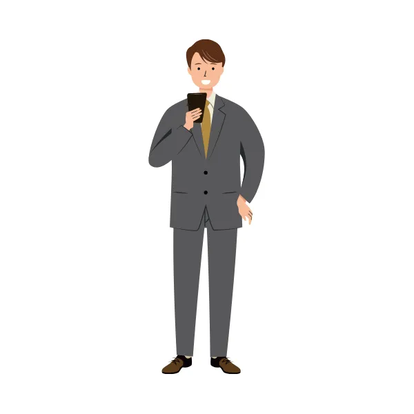 ビジネス イラスト（男性・全身）| 無料・商用利用可 | BUMC025-C | 無料素材ペペロ