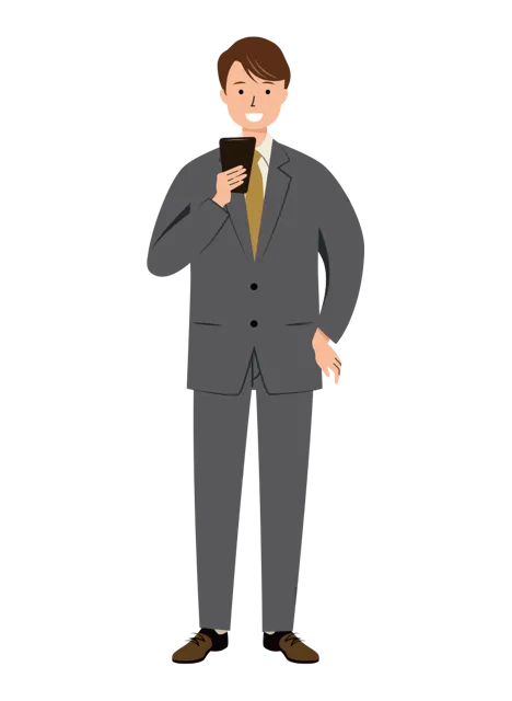ビジネス イラスト（男性・全身）| 無料・商用利用可 | BUMC025-01-C | 無料素材ペペロ