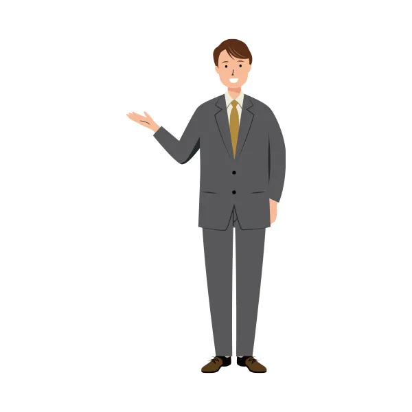 ビジネス イラスト（男性・全身）| 無料・商用利用可 | BUMC039-C | 無料素材ペペロ