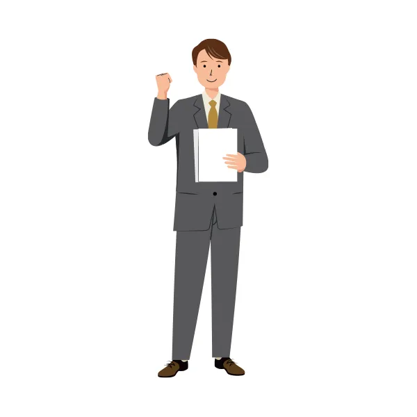 ビジネス イラスト（男性・全身）| 無料・商用利用可 | BUMC042-C | 無料素材ペペロ