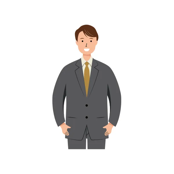 ビジネス イラスト（男性・上半身）| 無料・商用利用可 | BUMUBC002-C | 無料素材ペペロ
