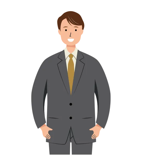 ビジネス イラスト（男性・上半身）| 無料・商用利用可 | BUMUBC002-01-C | 無料素材ペペロ