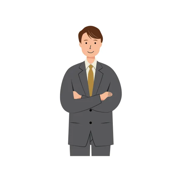 ビジネス イラスト（男性・上半身）| 無料・商用利用可 | BUMUBC003-C | 無料素材ペペロ