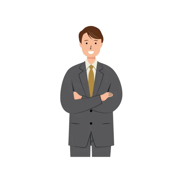 ビジネス イラスト（男性・上半身）| 無料・商用利用可 | BUMUBC004-C | 無料素材ペペロ