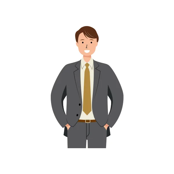 ビジネス イラスト（男性・上半身）| 無料・商用利用可 | BUMUBC023-C | 無料素材ペペロ