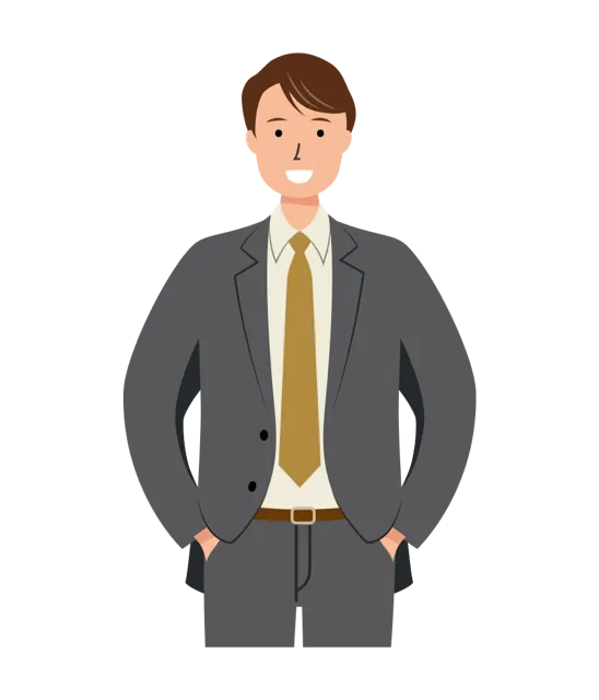 ビジネス イラスト（男性・上半身）| 無料・商用利用可 | BUMUBC023-01-C | 無料素材ペペロ