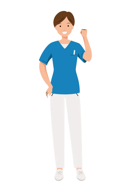 看護師 イラスト（女性・全身）| 無料・商用利用可 | NURFC030-01-C | 無料素材ペペロ