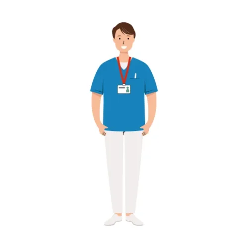 看護師 イラスト（男性・全身）| 無料・商用利用可 | NURMC002-C | 無料素材ペペロ