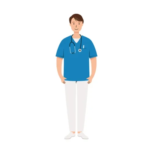 看護師 イラスト（男性・全身）| 無料・商用利用可 | NURMC003-C | 無料素材ペペロ