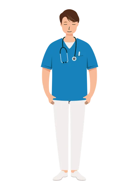 看護師 イラスト（男性・全身）| 無料・商用利用可 | NURMC005-01-C | 無料素材ペペロ