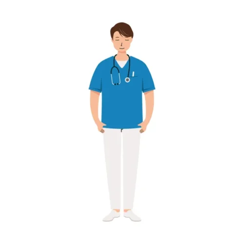 看護師 イラスト（男性・全身）| 無料・商用利用可 | NURMC005-C | 無料素材ペペロ