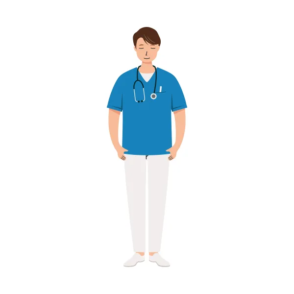 看護師 イラスト（男性・全身）| 無料・商用利用可 | NURMC005-C | 無料素材ペペロ