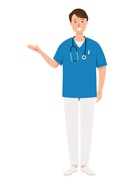 看護師 イラスト（男性・全身）| 無料・商用利用可 | NURMC007-01-C | 無料素材ペペロ