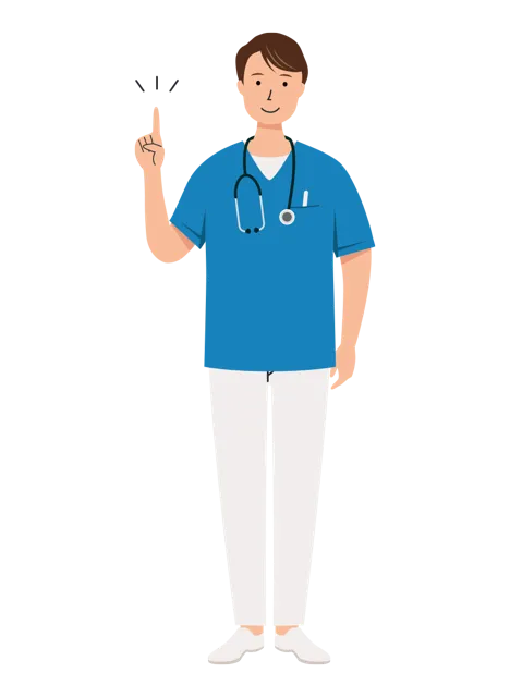 看護師 イラスト（男性・全身）| 無料・商用利用可 | NURMC008-01-C | 無料素材ペペロ