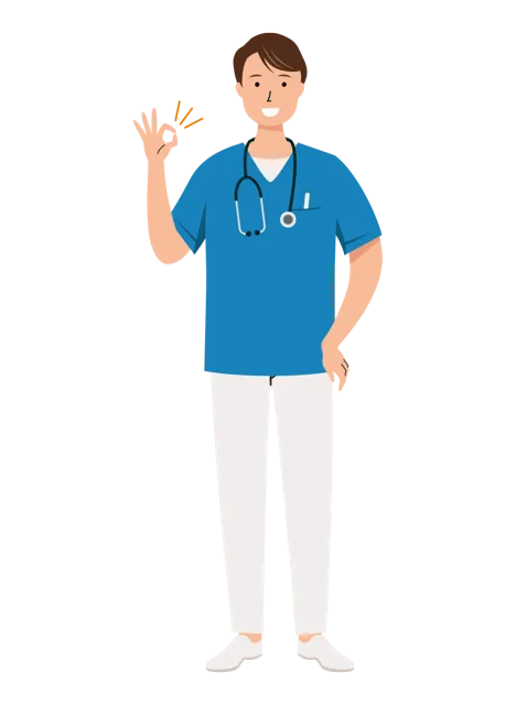 看護師 イラスト（男性・全身）| 無料・商用利用可 | NURMC017-01-C | 無料素材ペペロ