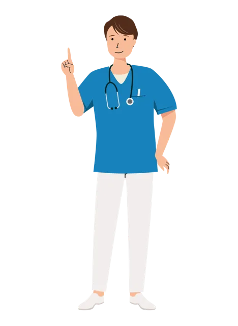 看護師 イラスト（男性・全身）| 無料・商用利用可 | NURMC018-01-C | 無料素材ペペロ