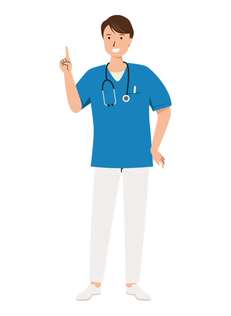 看護師 イラスト（男性・全身）| 無料・商用利用可 | NURMC019-01-C | 無料素材ペペロ