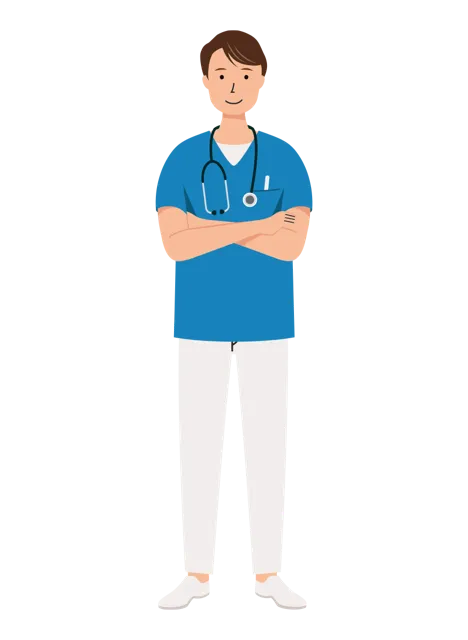 看護師 イラスト（男性・全身）| 無料・商用利用可 | NURMC021-01-C | 無料素材ペペロ