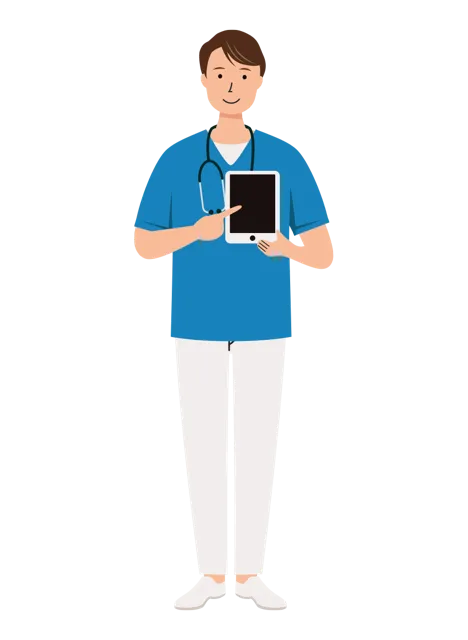 看護師 イラスト（男性・全身）| 無料・商用利用可 | NURMC023-01-C | 無料素材ペペロ