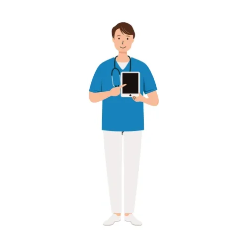 看護師 イラスト（男性・全身）| 無料・商用利用可 | NURMC023-C | 無料素材ペペロ