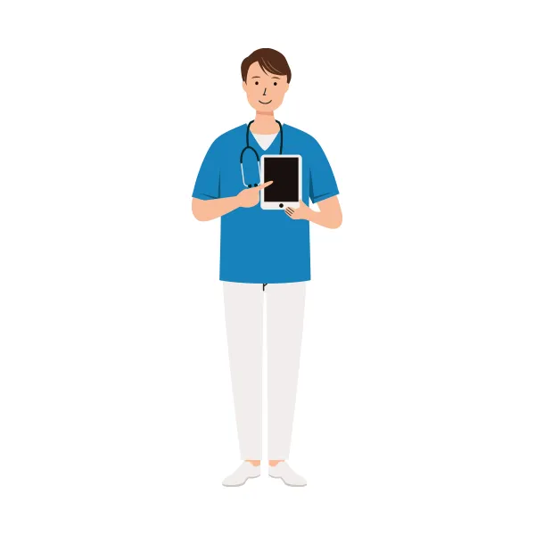 看護師 イラスト（男性・全身）| 無料・商用利用可 | NURMC023-C | 無料素材ペペロ