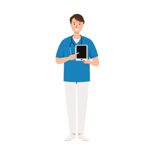 看護師 イラスト（男性・全身）| 無料・商用利用可 | NURMC024-C | 無料素材ペペロ