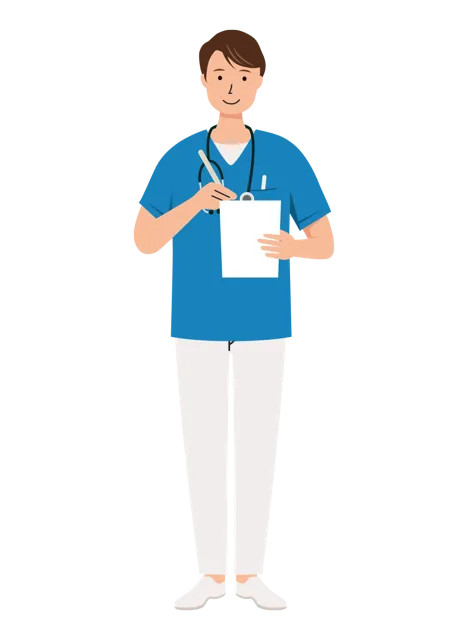 看護師 イラスト（男性・全身）| 無料・商用利用可 | NURMC025-01-C | 無料素材ペペロ