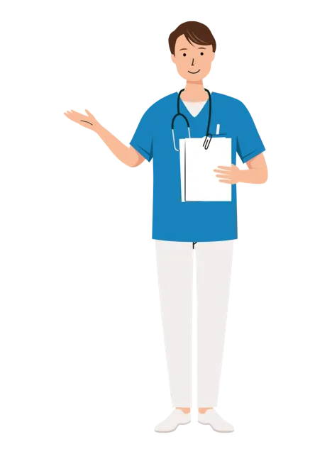 看護師 イラスト（男性・全身）| 無料・商用利用可 | NURMC029-01-C | 無料素材ペペロ