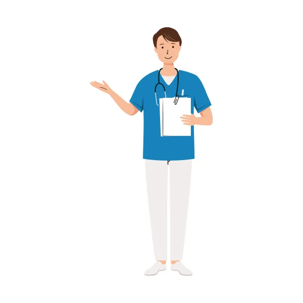 看護師 イラスト（男性・全身）| 無料・商用利用可 | NURMC029-C | 無料素材ペペロ