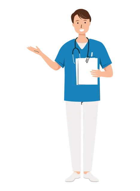 看護師 イラスト（男性・全身）| 無料・商用利用可 | NURMC030-01-C | 無料素材ペペロ