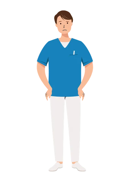 看護師 イラスト（男性・全身）| 無料・商用利用可 | NURMC033-01-C | 無料素材ペペロ