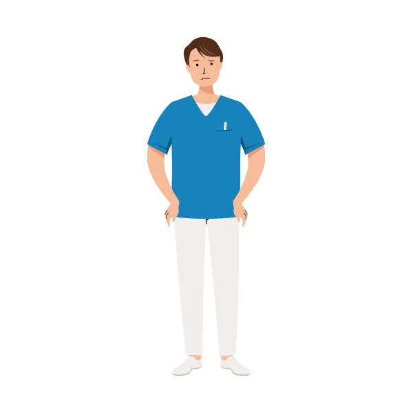 看護師 イラスト（男性・全身）| 無料・商用利用可 | NURMC033-C | 無料素材ペペロ