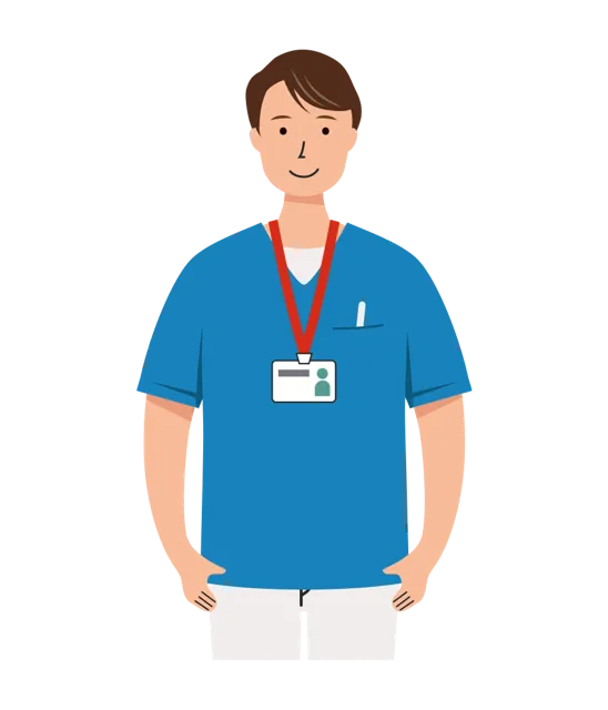 看護師 イラスト（男性・上半身）| 無料・商用利用可 | NUMUBC001-01-C | 無料素材ペペロ