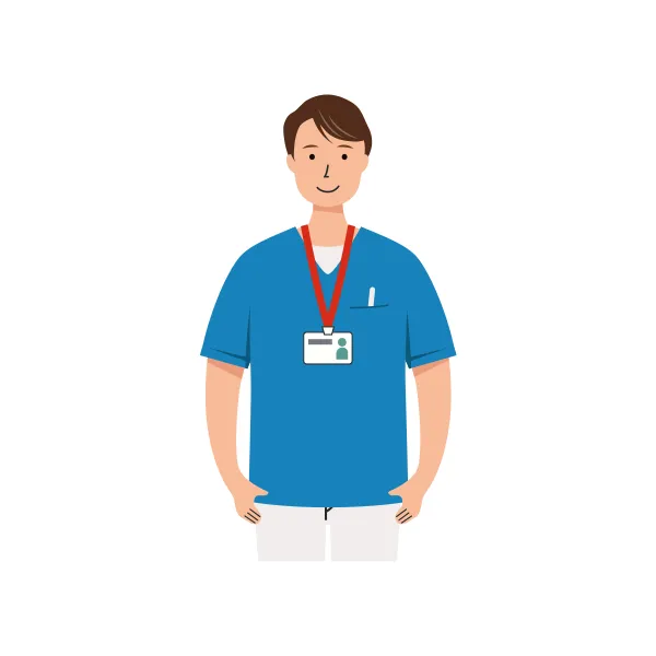 看護師 イラスト（男性・上半身）| 無料・商用利用可 | NUMUBC001-C | 無料素材ペペロ